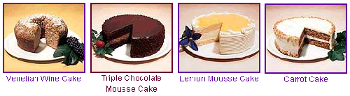 Greyston Bakery cakes - also available Peanut Butter Explosion, Classic New York Style Cheesecake, Chocolate Cheesecake, German Chocolate Cake and Pecan Tart